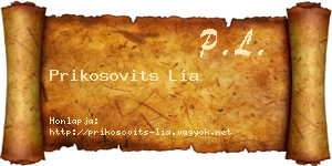 Prikosovits Lia névjegykártya